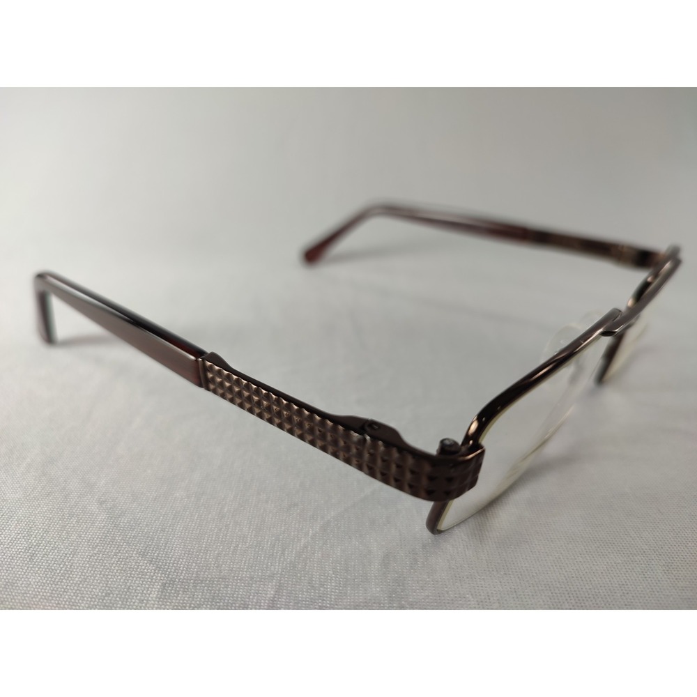Enhance 3841 Shiny Coffee Brown Rectangle Eyeglass Frames 54-16-145 Men's‎